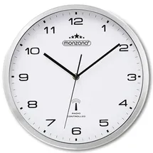 monzana Funk Wanduhr 31 cm 31cm silber/weiß