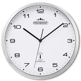 monzana Funk Wanduhr 31 cm 31cm silber/weiß