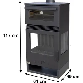 Teba TKS 15 Stahl Schwarz/Abdeckplatte Glas