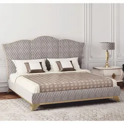 Casa Padrino Luxus Art Deco Doppelbett Grau / Gold - Schlafzimmer & Hotel Möbel
