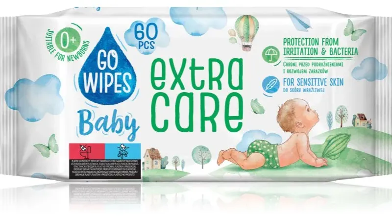 GoWipes Extra Care feuchte Feuchttücher für Kinder für empfindliche Oberhaut 0+ 60 St.