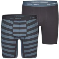 Happy Shorts Boxershorts Blau / Schwarz L 2er Pack