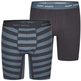 Happy Shorts Boxershorts Blau / Schwarz L 2er Pack