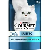 Purina Gourmet Perle Duetto Katzenfutter nass, mit Sardinen und Thunfisch,