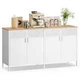 Songmics Aufbewahrungsschrank 40 x 141 x 76 cm wolkenweiß-eichenbeige