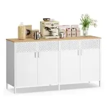 Songmics Aufbewahrungsschrank 40 x 141 x 76 cm wolkenweiß-eichenbeige