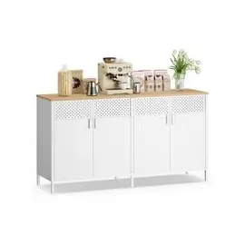 Songmics Aufbewahrungsschrank 40 x 141 x 76 cm wolkenweiß-eichenbeige