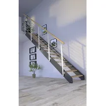 StarWood Treppe Kos 240-300 cm Holz/Edelstahl Metall