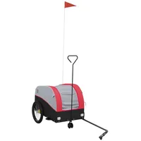 VidaXL Fahrradanhänger Schwarz und Rot 30 kg Eisen