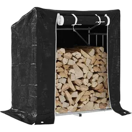vidaXL Kaminholzregal Verzinkter Stahl 101 x 61 x 110,5 cm Schwarz