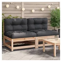 vidaXL Gartensofas ohne Armlehnen mit Kissen 2 Stk. Massivholz Kiefer