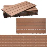 Tolletour 30 X 60cm Braun Terrassenfliesen 24 Stück Klickfliesen In Holzoptik, Wpc Fliese