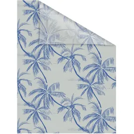 Lichtblick Fensterfolie selbstklebend, Sichtschutz, Blueprint Palms - Blau B/L: ca. 100x100 cm