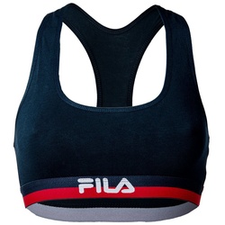 FILA Damen Bustier - Bra, Sport-BH, Racerback, Cotton Stretch, einfarbig, XS-XL Marine XS