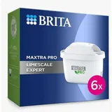 BRITA Maxtra Pro Kalk-Expert-Wasserfilterkartusche, 6 Stück, Original-BRITA Nachfüllpackung für ultimativen Geräteschutz, reduziert Verunreinigungen, Chlor und Metalle