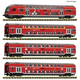 Fleischmann 881916 N 4er-Set Doppelstockwagen „FEX“ der DB-AG