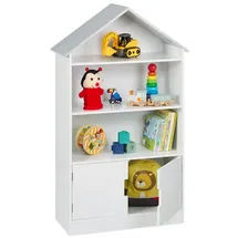 Relaxdays Kinderregal Hausform 0 x 0 cm grau/weiß