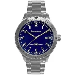 Messerschmitt ME-108DR-MB Flieger-Armbanduhr für Herren Stahl/Blau
