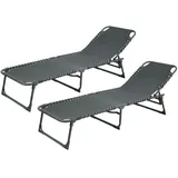 Svita Sonnenliege 2er Set klappbar 0 x 0 x 0 cm Dunkelgrau