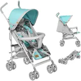 lionelo Elia Buggy Klein Zusammenklappbar Kinderwagen Bis 15 Kg, Rücken Und Fußstützenverstellung Hinterradbremse, Moskitonetz, Einkaufskorb