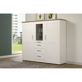 trendteam Highboard 159 x 140 x 41 cm Weiß/Braun