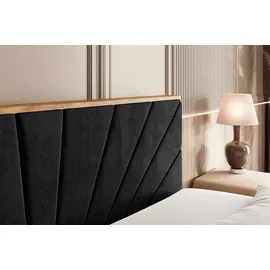 altdecor Boxspringbett 120 x 200 cm H3 Schwarz