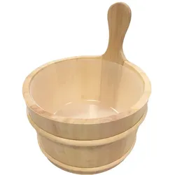 VIA NORDICA - Sauna Aufgusskübel aus Espe naturbelassen 4l mit Holzreifen (inkl. Kunststoffeinsatz)