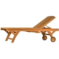 Kai Wiechmann Teak Liege Brighton Extra-hoch Verstellbar Rollen Sonnenliege
