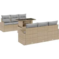 vidaXL Garten-Lounge-Set 7-tlg. beige