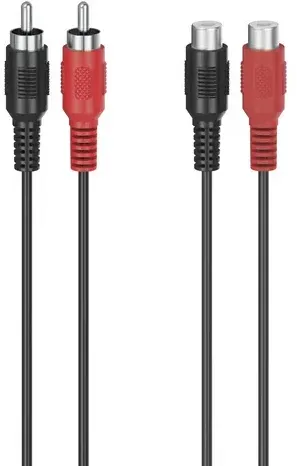 Hama Audio-Verlängerungskabel, 2 Cinch-Stecker - 2 Cinch-Kupplungen, 5,0 m