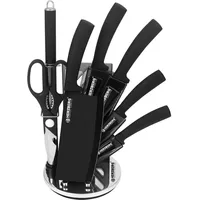 Jti Herzberg 8-Teiliges Messerset mit Acrylständer - Schwarz,