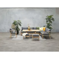 Garden Impressions Dining-Ecklounge "Cubatao" inkl. Sessel, Sitzbank, Tisch, Hockern