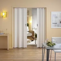 Falttür Modell 2 weiß glänzend 84x205cm Schiebetür Lamellentür Nischentür aus Kunststoff Faltwand - Weiß