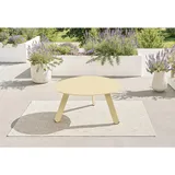 Lesli Living Beistelltisch Tiki oval Beige, Metall, organisch, eckig, 55x46x28 cm, gastro- und objekttauglich, Loungemöbel, Loungetische