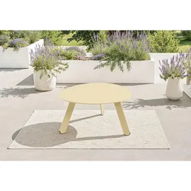Lesli Living Beistelltisch Tiki oval Beige, Metall, organisch, eckig, 55x46x28 cm, gastro- und objekttauglich, Loungemöbel, Loungetische