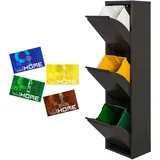 well home mobiliario & decoración Mülltrennsystem 51 l Mattschwarz