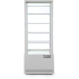 HENDI Kühlvitrine, Aufsatz, Kuchenvitrine, 2/6 ̊C, automatischer Abtauung, Inklusive 4 höhenverstellbare Regalböden, LED Innenbeleuchtung Oben, 98L, 230V, 210W, 452x406x(1116mm, Weiß