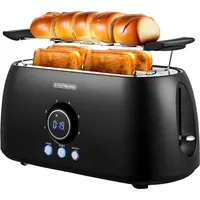 Steinborg 4 Scheiben XXL Toaster Digitales Display m. Brötchenaufsatz