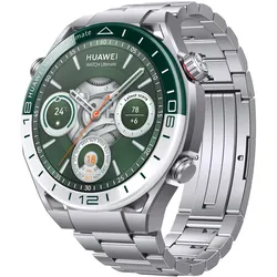Smartwatch HUAWEI "Watch Ultimate", grün (grün, silber), Smartwatches, Titan-Armband, 3,81cm (1,5 Zoll) LTPO-AMOLED, EKG, SPO2, GPS, 10 ATM