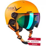 Black Crevice Kinder Visierhelm Leogang, neon orange, 48-52 cm...