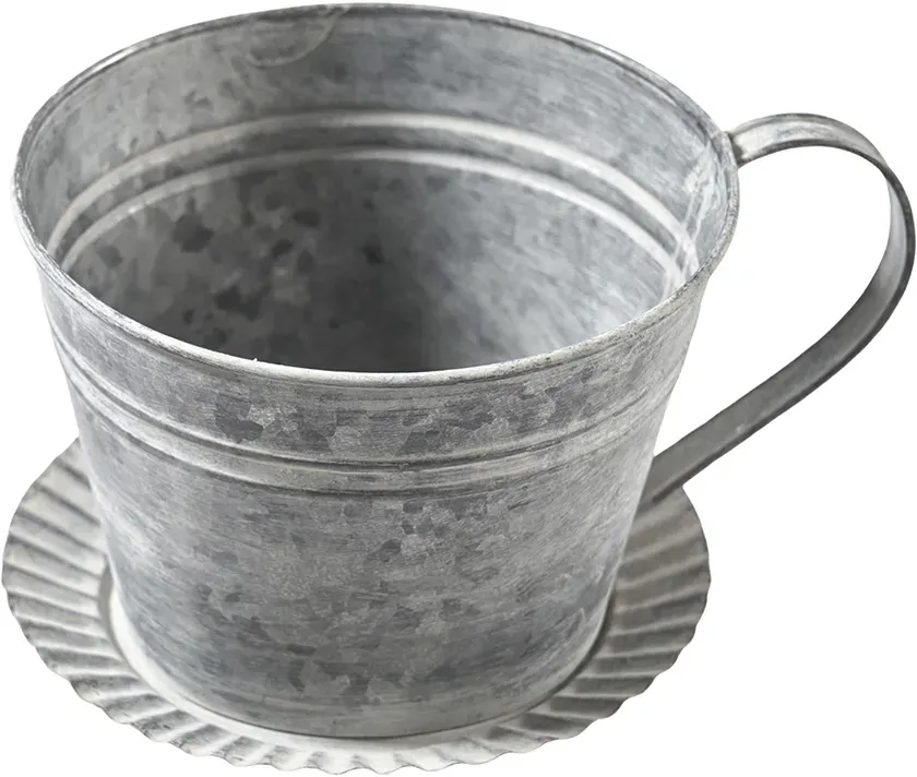 Tasse Zink 14x10cm grau