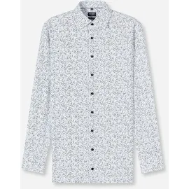 Olymp Langarmhemd "Luxor", Herren, Gr. 44, N-Gr, weiß, Web, Obermaterial: 64% Baumwolle, 27% Polyester, 9% Elasthan, normal, 2-Knopf-Manschette, Hemden, modern fit, Businesshemd, New Kentkragen