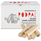 PODPAL - Natürliches Anzündholz aus trockenen Fichtenspänen | ca. 5 kg | Brennholz & Kaminholz | Ideal als Feuerstarter, Grillanzünder & Ofenanzünder | Anmachholz & Anfeuerholz für Kamin & Ofen