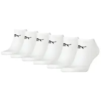 Puma Unisex Sneaker Socken knöchelhoch für Damen Herren 6er Pack, WEISS 43-46