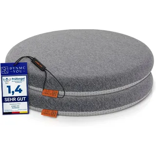 DYNMC you Sitzkissen Stuhl 40x40 cm im 2er Set – Sitzkissen Outdoor mit Memory Foam -Sitzkissen für Indoor & Outdoor Nutzung – Mittelhart H3 Sitzpolster Gartenstuhl Balkon Terrasse – Garten Sitzpolster Grau