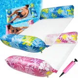 Luftmatratze Pool, Pool Spielzeug Luftmatratze Wasser, 2 Stück Pool Zubehör Spaß Erwachsene, 4 in 1 Wasserspielzeug Wasserhängematte Pool Luftmatratze als Sessel Schwimmatte Für Pool Meer Strand See A