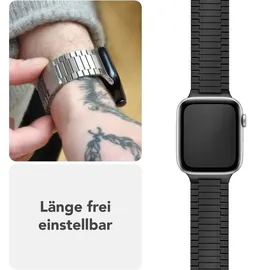 nalia Chronos Edelstahl-Armband für Apple Watch Magnet-Band Metallarmband - Stabil - Rostfrei Edelstahl Uhrenarmband, Schwarz