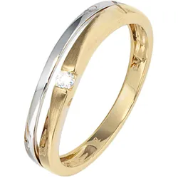 Goldring JOBO Gr. 60, gold (gelbgold 333), Fingerringe, Damen, 60, Gelbgold 333-Weißgold 333, Gelbgold 333, Weißgold 333, 333 Gelbgold Weißgold mit Zirkonia