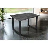 Esstisch 120x80 cm Baumkante Holz Grau-Optik U-Gestell Metall schwarz JOSY - Grau