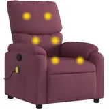 vidaXL Massagesessel, Sessel Verstellbare Rückenlehne, Fernsehsessel Relaxsessel mit Vibrationsfunktion, Liegesessel Polstersessel Ruhesessel, Lila Stoff